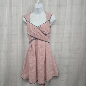 Esley Pink and Blue Preppy Striped Dress